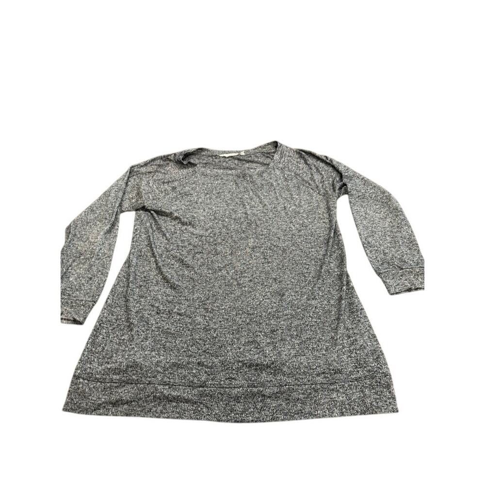 "ATHLETA" Womens Marled Blk & White Long Sleeve Pull Over‎ SZ XL Athleisure Wear